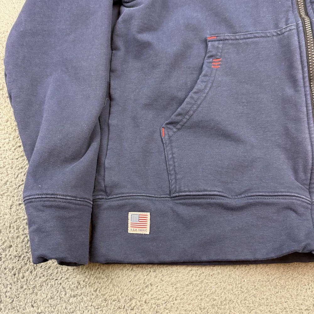 Ariat FR Hoodie Mens Large Navy Blue Flame Resistant Full Zip CAT 2 Workwear - Picture 2 of 12